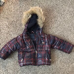 Tommy Hilfiger Red and Navy blue Plaid baby jacket